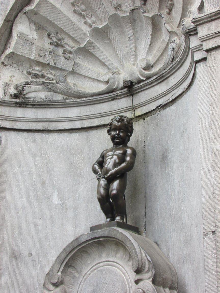 The famous Manneken Pis statue in Brussels