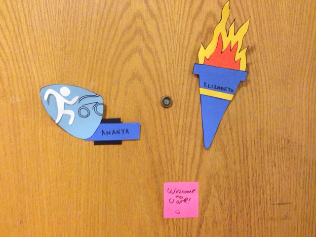 Door tags on dorm door