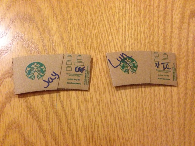Starbucks door tags