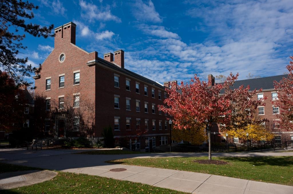 outside shot of a residence hall on campus