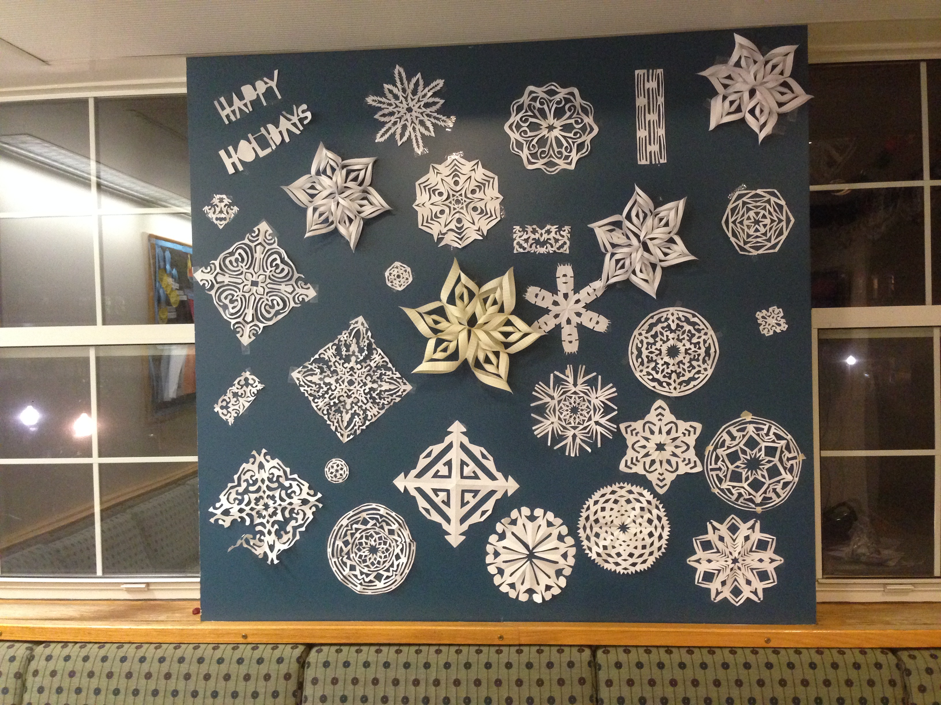 We made snowflakes for my D'Lions hall program!