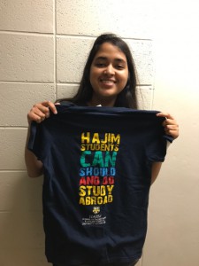 I got this cool T-shirt from the Education Abroad fair!
