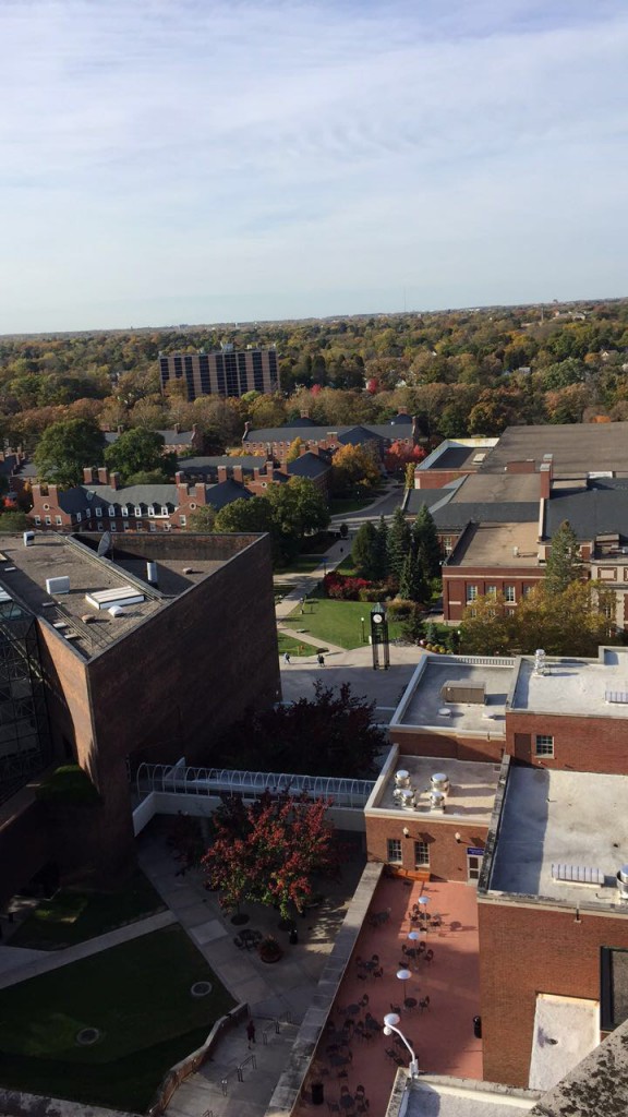 aerial shot of campus