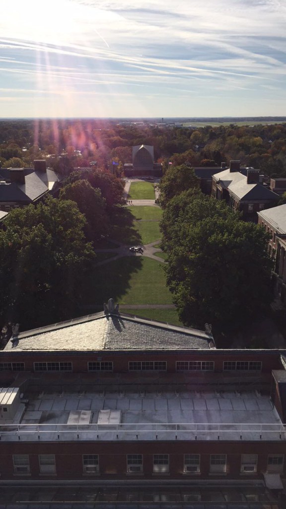 aerial shot of campus