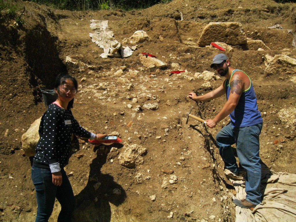 Students on archaeological site
