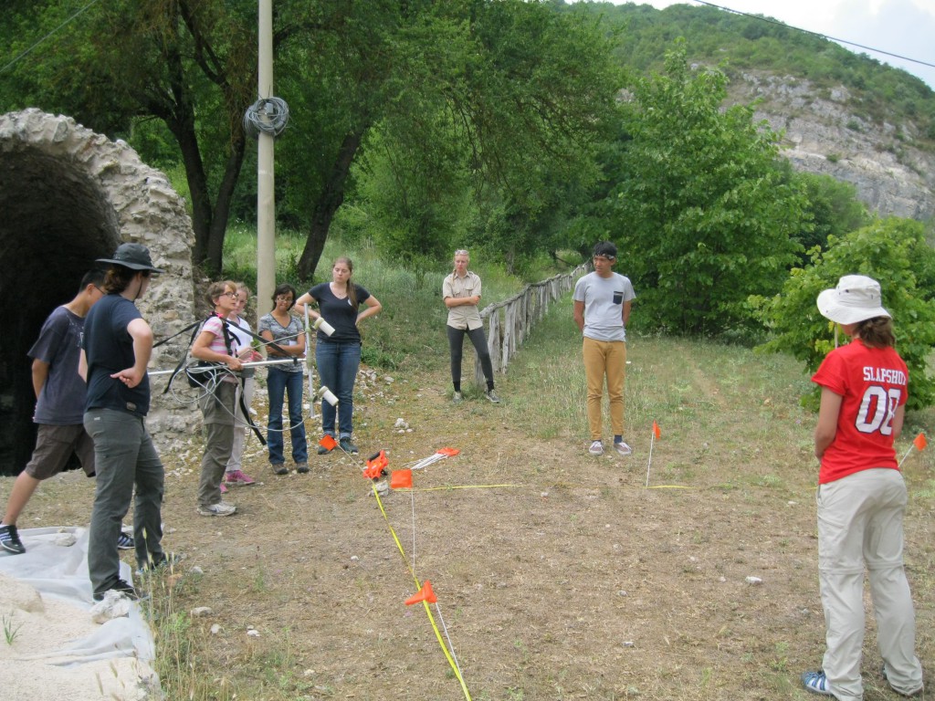 Students on archaeological site