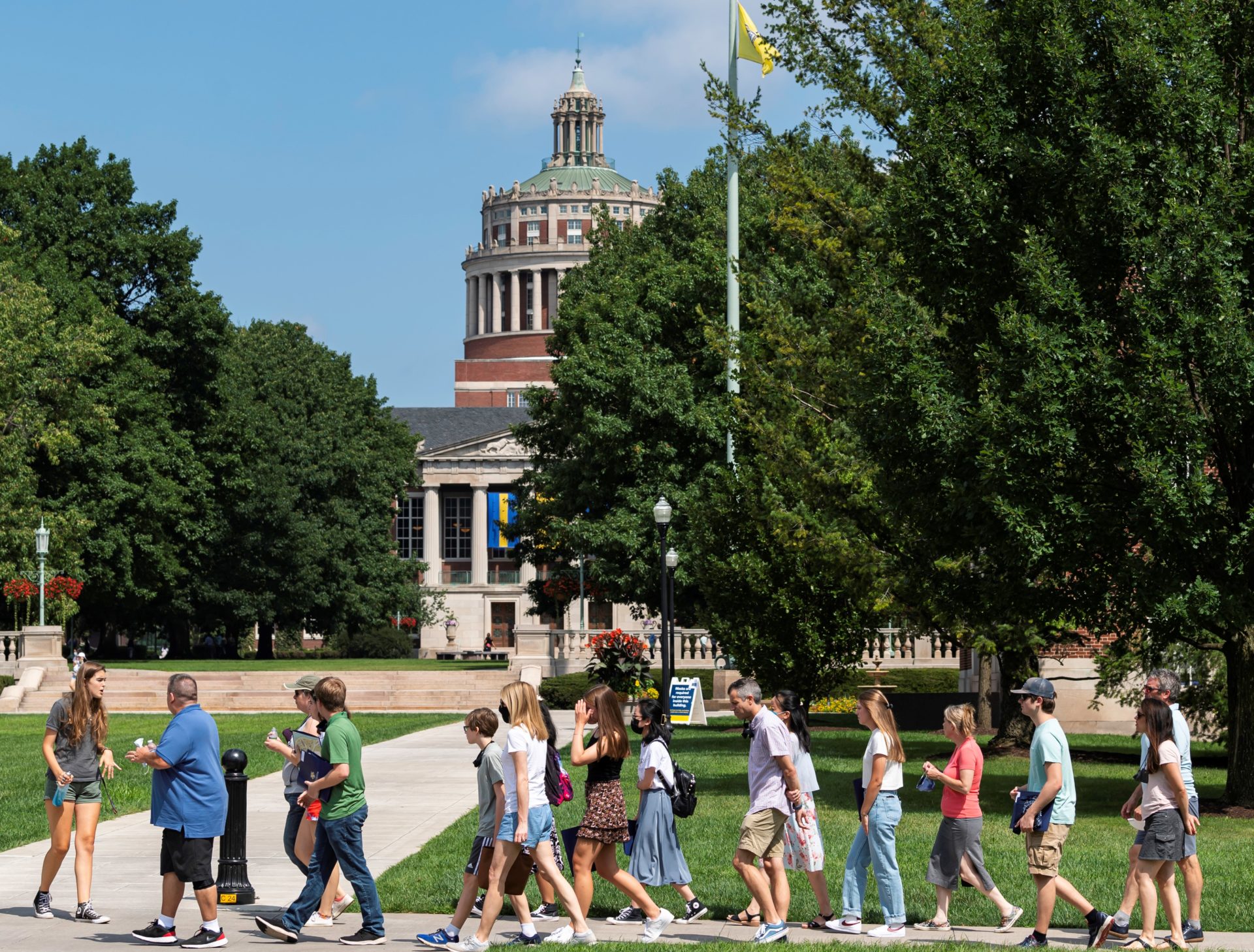 Meridians, or tour guides, show off the River Campus.