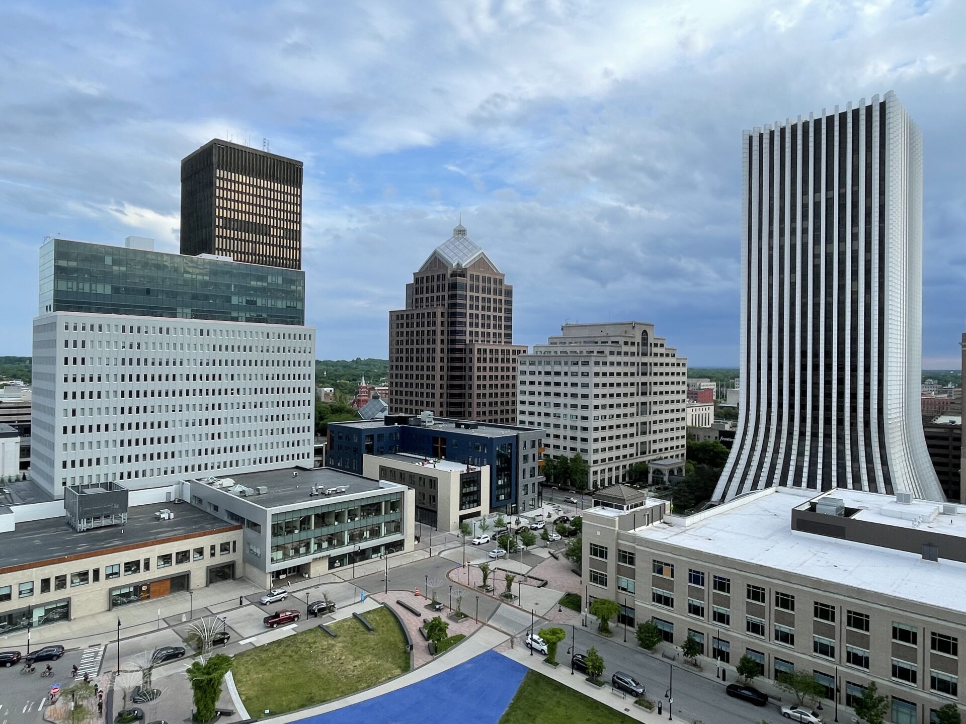 Parcel 5 and downtown skyscrapers