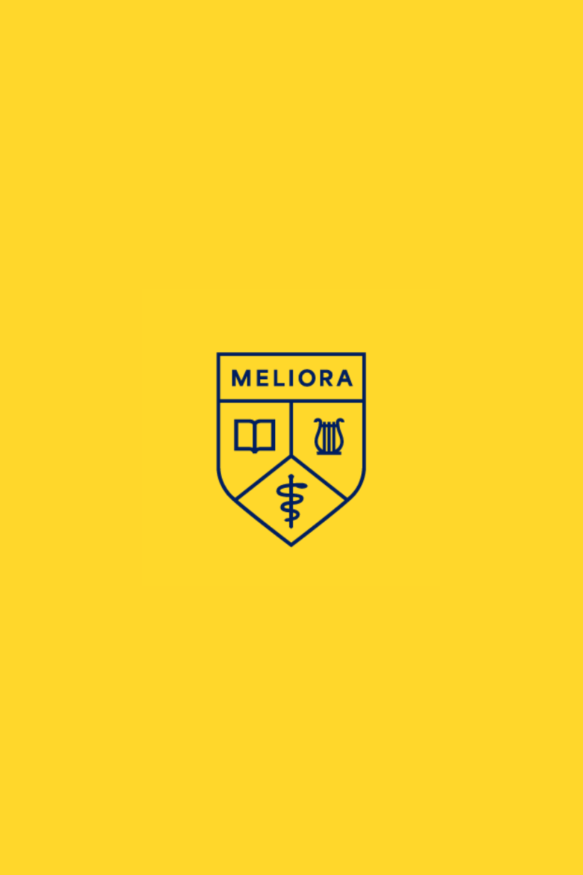 A yellow background with the URochester shield in the center.