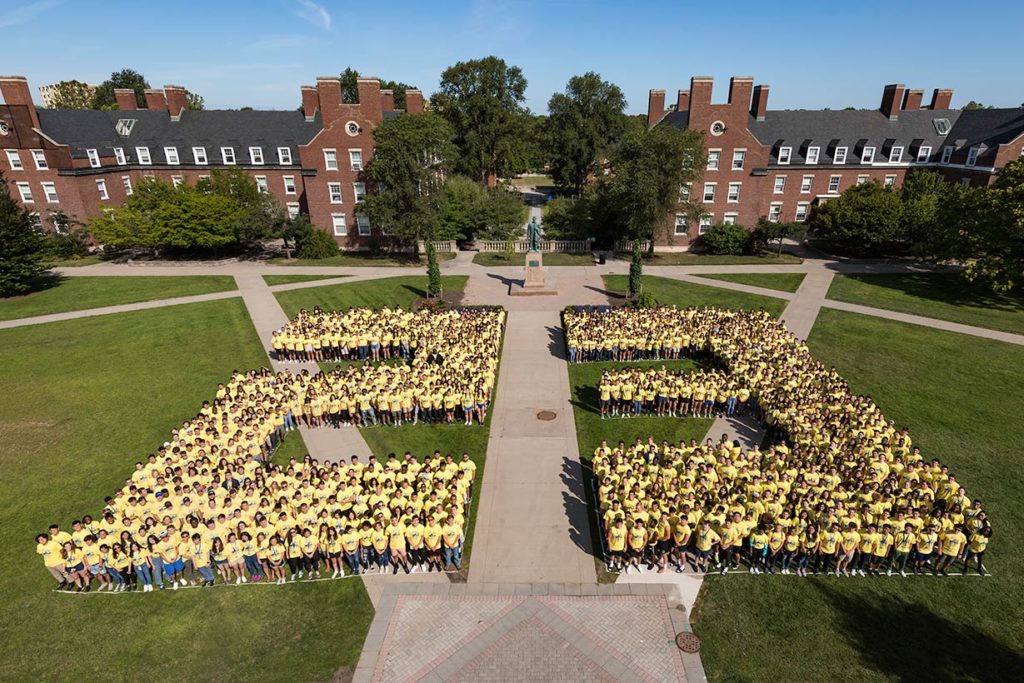 Class of 2023 group photo on the quad.