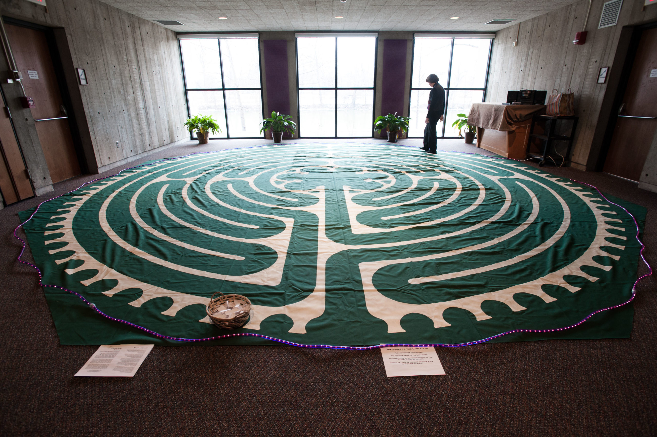 Person walking on the labyrinth.